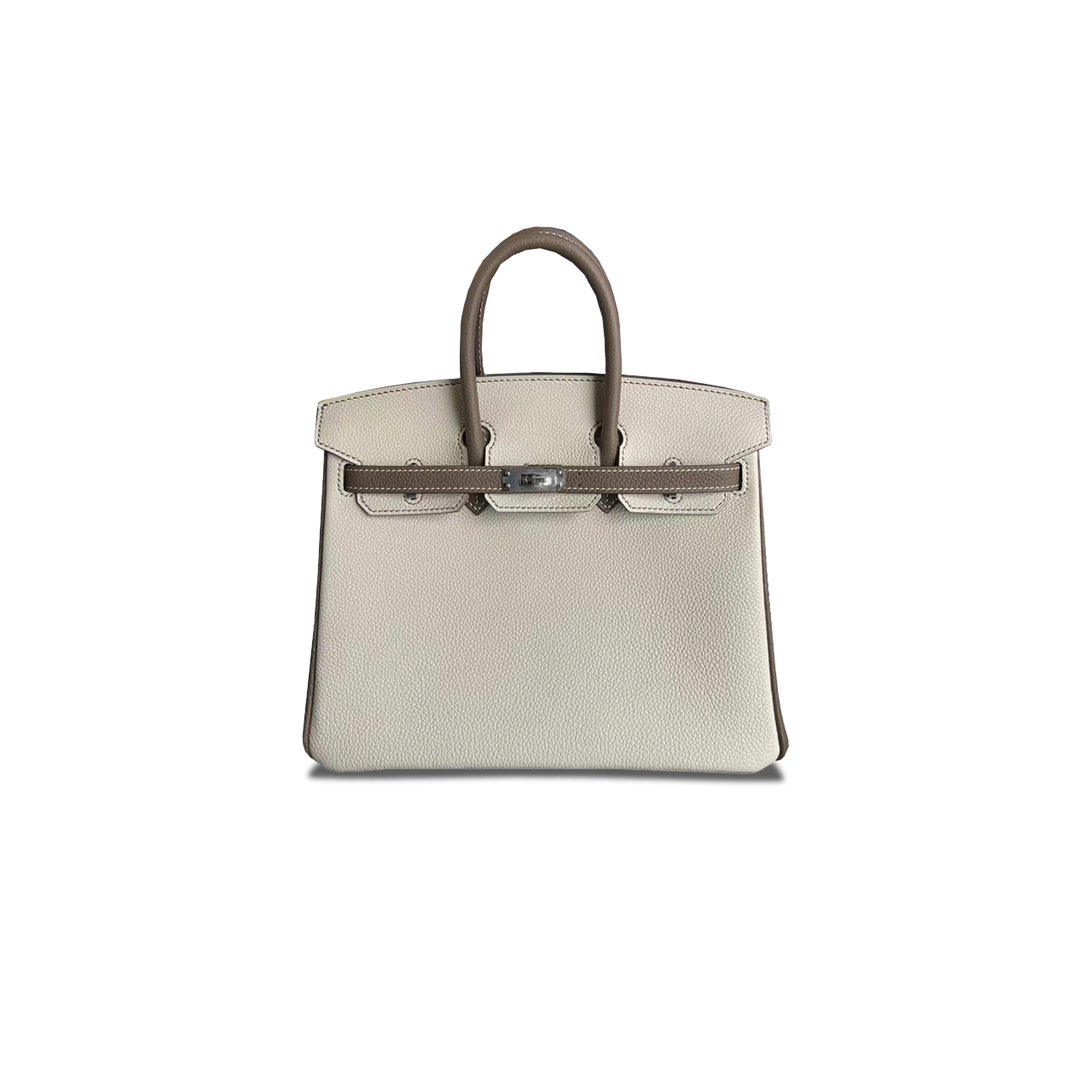 H**mes birkin 25 hss togo 10 elephant gray silver buckle bag 7275342415 (25*20*13cm)